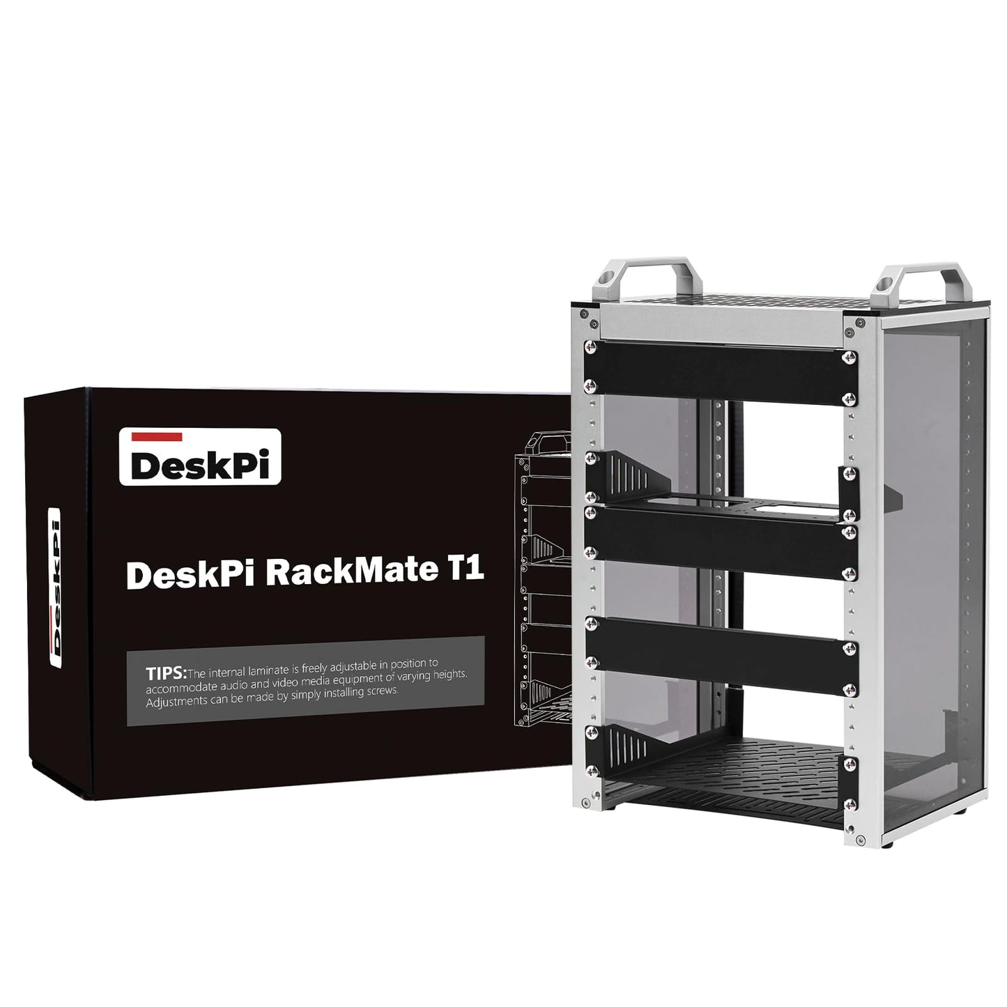 GeeekPi Gabinete de servidor 8U, rack de servidor de 10 pulgadas para equipos de red, servidores, audio y video, DeskPi RackMate T1 Rackmount