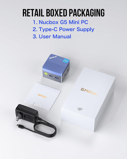 GMKtec Mini PC Windows 11 Pro Intel 11ª generación N5105, 10nm 8GB RAM 128GB SSD M.2 2242 Micro computadora de escritorio con doble HDMI 4K, Dual DDR4, Dual WiFi, Giga, BT4.2 y ventiladores de