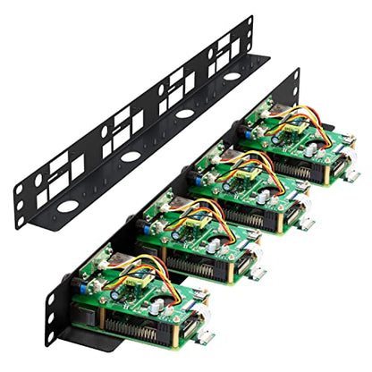 UCTRONICS Ultimate Rack con funcionalidad PoE para Raspberry Pi 4, 19" 1U Rackmount con PoE HAT, todo IO en un lado, pantalla OLED, interruptor de alimentación y ventilador de refrigeración