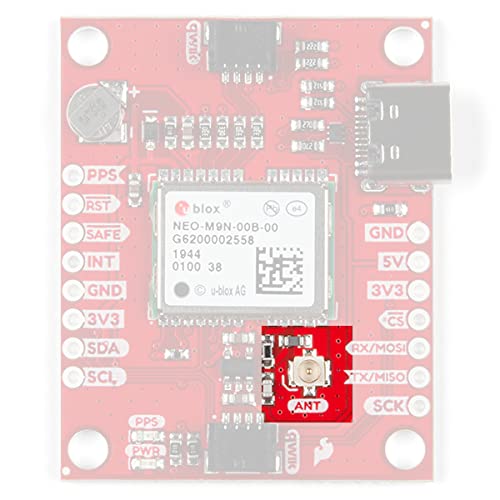 SparkFun Desbrote GPS - NEO-M9N, U.FL (Qwiic) Breakout no requiere soldadura, contiene una batería de respaldo recargable que permite un arranque en caliente disminuyendo el tiempo hasta la primera solución