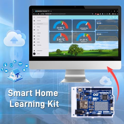 GeeekPi Kit de inicio listo para la nube con WiFi UNO R4, Bluetooth, I2C, matriz LED de 12 x 8, integración de IoT y tutoriales para principiantes e ingenieros