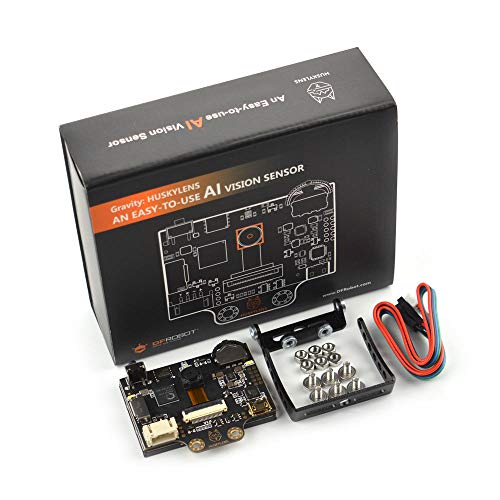 DFROBOT HUSKYLENS Sensor de visión inteligente con funda de silicona para LattePanda, Raspberry Pi o Micro:bit | Soporte de cámara AI Objeto/Seguimiento de línea, Cara/Objeto/Color/Reconocimiento de