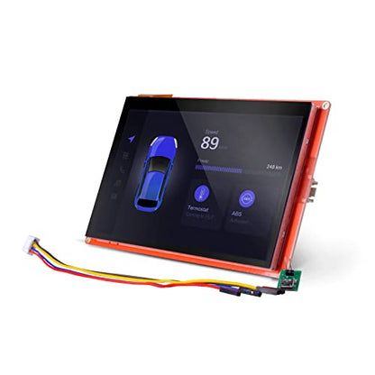 Nextion Pantalla HMI de 7.0 ″ Serie inteligente NX8048P070-011C Pantalla táctil capacitiva LCD-TFT 800 * 480 Soporte Video Audio Animación Play Funciones y RTC, adecuado para dispositivos inteligentes