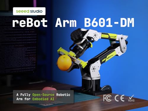 reBot B601-DM Kit de brazo robótico ensamblado con agarre, brazo robot de código abierto 6+1 DoF, Python SDK y ROS1/ROS2 compatible con robótica AI, educación STEM, investigación y desarrollo