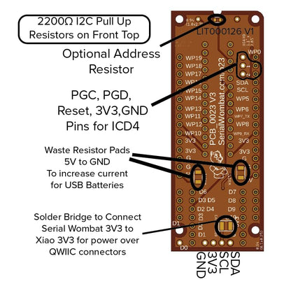 Placa de expansión y coprocesador Xiao con chip Serial Wombat 18AB PCB_0023 para Seeed Seeeduino Xiao
