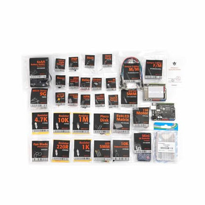DFROBOT UNO R3 Kit de inicio completo para Arduino con tutorial detallado - Compatible con Arduino UNO R3 y Arduino IDE para electrónica y aprendizaje de programación Arduino
