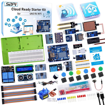 GeeekPi Kit de inicio listo para la nube con WiFi UNO R4, Bluetooth, I2C, matriz LED de 12 x 8, integración de IoT y tutoriales para principiantes e ingenieros