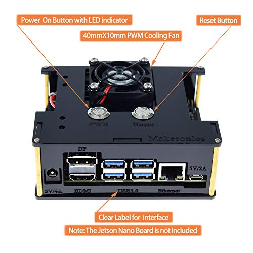 Makeronics Kit de desarrollador para Jetson Nano -7 pulgadas Touch| Cámara IMX 219-77 con estuche| Tarjeta TF Clase 10 de 64 GB con lector de tarjetas | Estuche Jetson Nano Acrílico para A02 y B01