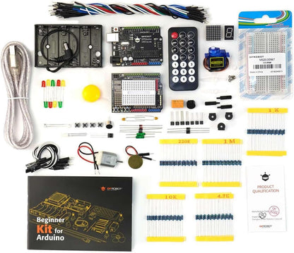 DFROBOT UNO R3 Kit de inicio completo para Arduino con tutorial detallado - Compatible con Arduino UNO R3 y Arduino IDE para electrónica y aprendizaje de programación Arduino