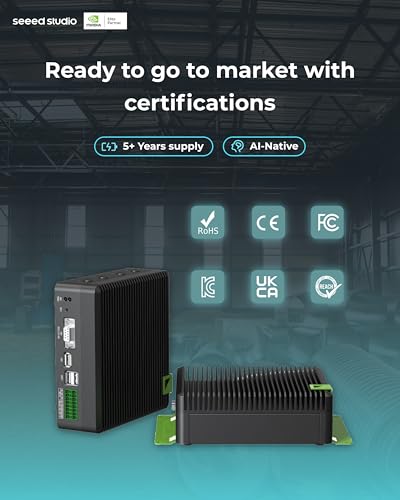 reComputer Industrial J3010- Dispositivo AI de borde sin ventilador con módulo Jetson Orin™ Nano 4GB, carcasa de aluminio con refrigeración pasiva, 2xRJ45 GbE, 1xRS232/RS-422/RS-485, 4xDI/DO, 1xCAN,