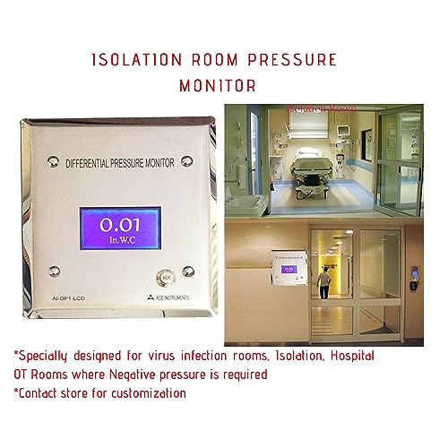 Indicador de presión diferencial para monitor de presión de habitación de hospital | Monitor de presión de salas de aislamiento | Monitor de presión de habitaciones negativas | AI-DP1-LCD