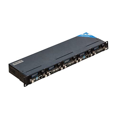 UCTRONICS - Carcasa completa para Raspberry Pi 2.0 con funcionalidad PoE, montaje en rack frontal extraíble de 19 pulgadas con tornillos cautivos, soporta hasta 5 RPis, compatible con Raspberry Pi 4B,