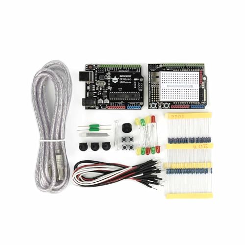 DFRobot Kit de inicio para principiantes para Arduino: Aprende electrónica con componentes etiquetados (con Uno R3 en el interior)
