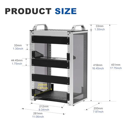 GeeekPi Gabinete de servidor 8U, rack de servidor de 10 pulgadas para equipos de red, servidores, audio y video, DeskPi RackMate T1 Rackmount