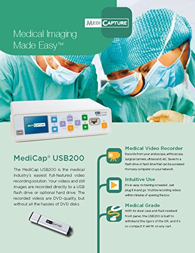 Medicapture medicap USB200 de vídeo grabación de definición estándar Medical Video Grabador, fácil, registros dvd-quality estándar y todavía imágenes de su equipo de Medical Imaging existente
