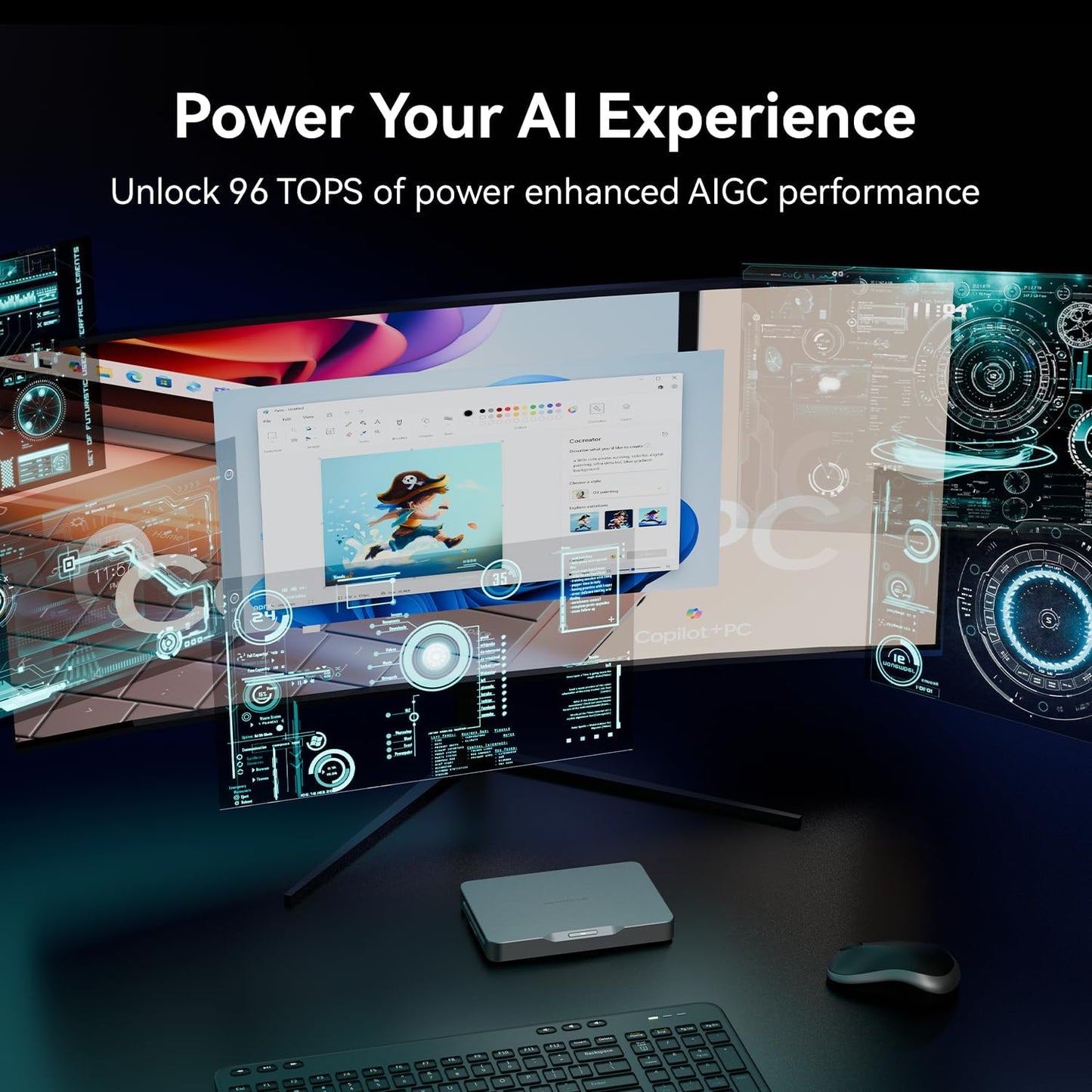 Khadas Mind 2 Mini PC - Intel Core Ultra 5 125H (14 núcleos, 18 hilos, hasta 4.5GHz) - 16GB LPDDR5+512GB SSD PC de escritorio portátil con gráficos HD y creación de IA | BT 5.3 | 4K/8K UHD | Windows