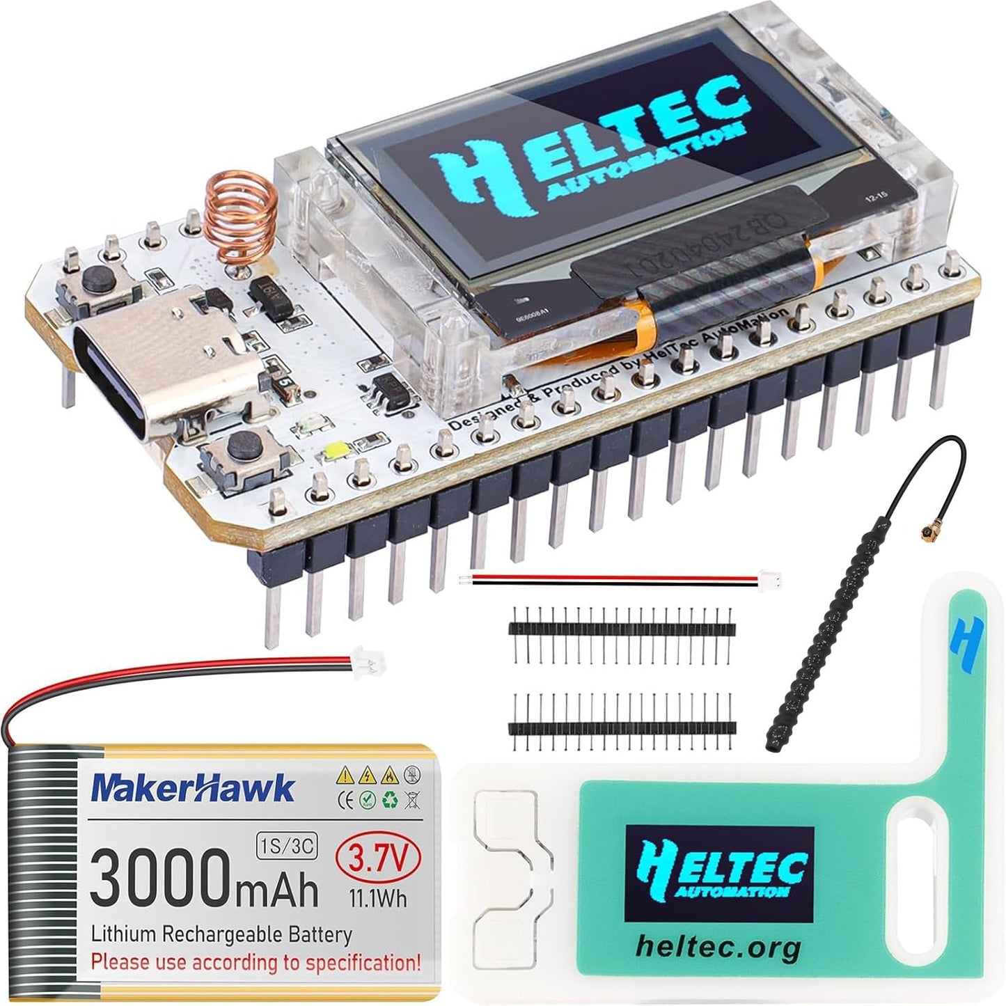 ESP32 LoRa V3 Placa de módulo con batería de 3000 mAh - con antena de 915 MHz y dispositivos de carcasa SX1262 LoRa V3 para Meshtastic Arduino LoRawan IOT