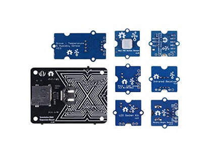 Seeed Studio XIAO Starter Kit - Todas las placas de desarrollo de la serie seeed studio XIAO soportadas, placa de expansión de la serie XIAO, 9 módulos Grove, presentado con cursos XIAO para