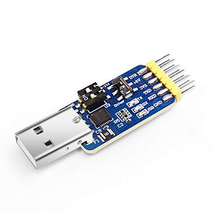 WITMOTION UART - Convertidor USB a serie 6 en 1, multifuncional (USB a TTL/RS485/232, TTL-RS232/485, 232-485), módulo adaptador universal con CP2102 compatible con Windows 7/8/10, Linux, Arduino