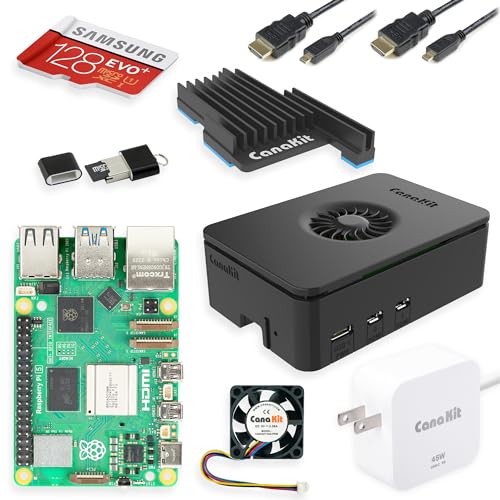 CanaKit Raspberry Pi 5 Starter Kit PRO - Turbina Negro (128GB Edition) (8GB RAM)