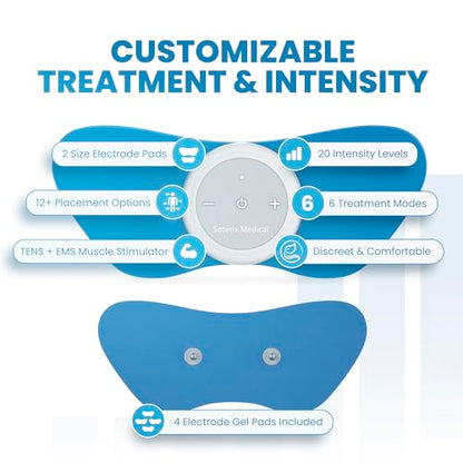 PainX TENS - Estimulador muscular inalámbrico con EMS - Unidad FSA Tens para dolor de espalda, rodilla, cuello y cara con control remoto, unidad portátil de decenas inalámbrica,