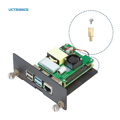 UCTRONICS PoE+ Sombrero para Raspberry Pi, 5V 4.5A Max IEEE802.3af/at Queja Power Over Ethernet con ventilador de refrigeración para Raspberry Pi 4B/3B+