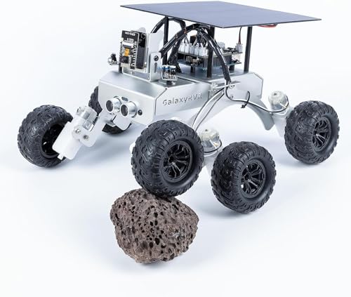 SunFounder Kit GalaxyRVR Mars Rover, kit de auto robot de video inteligente compatible con Arduino Uno R3 con ESP32 CAM para imágenes FPV en tiempo real, placa R3 y baterías recargables incluidas