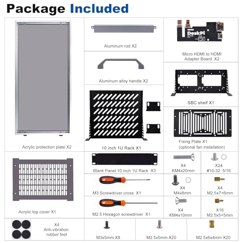 GeeekPi Gabinete de servidor 8U, rack de servidor de 10 pulgadas para equipos de red, servidores, audio y video, DeskPi RackMate T1 Rackmount