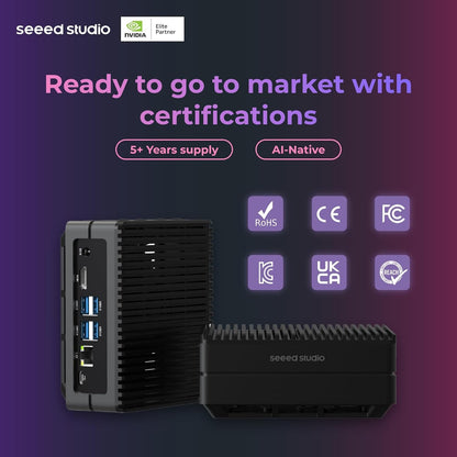 Seeed studio Dispositivo NVIDIA Jetson Nano Edge AI - Kit reComputer J1010, funda de aluminio, sistema Jetpack preinstalado. Mini PC con 0.5 TFLOPs (FP16), fuente de alimentación no incluida