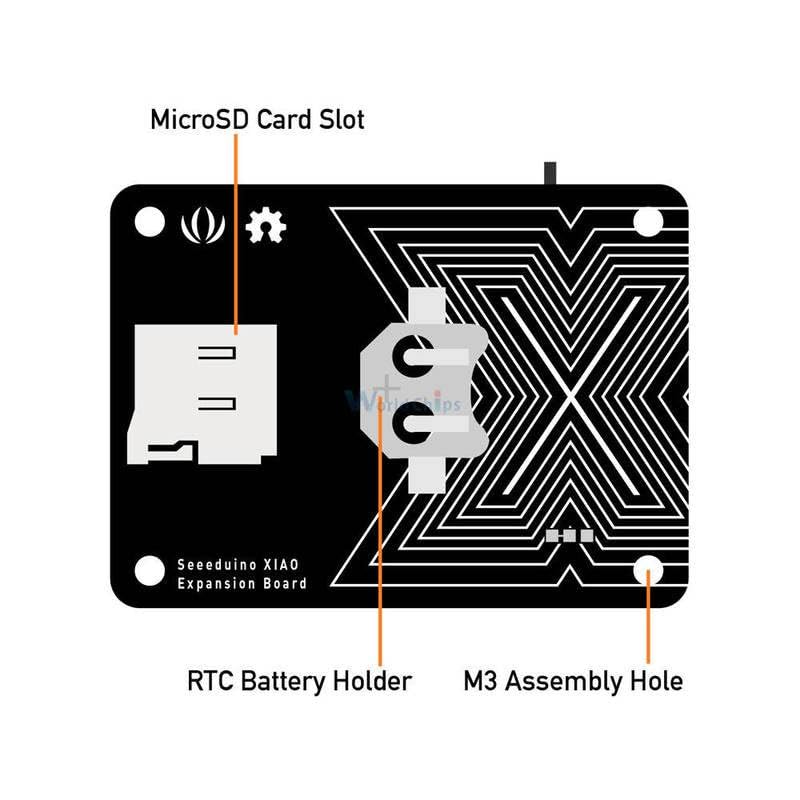 Seeeduino XIAO - Placa de expansión Plug and Play OLED, ranura para tarjeta RTC/SD, zumbador, botón de reinicio y pines SWD para Arduino