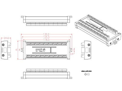 Módulo de placa de ruptura de bloque de terminales para Teensy 4.1, versión de montaje de tornillo