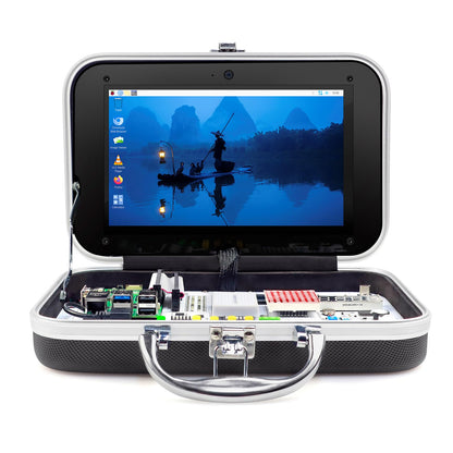 ELECROW Kit para Raspberry Pi 5 8GB, con Pi 5 8GB de una sola placa, Crowpi Pi 5 Kit de funda con pantalla de 9 pulgadas, compatible con Raspberry Pi 5 Kit de programación de aprendizaje con sensores
