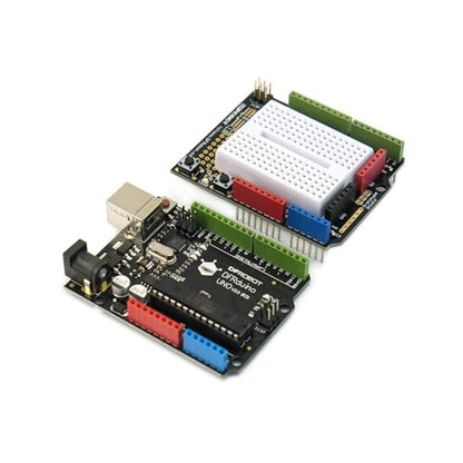 DFROBOT UNO R3 Kit de inicio completo para Arduino con tutorial detallado - Compatible con Arduino UNO R3 y Arduino IDE para electrónica y aprendizaje de programación Arduino