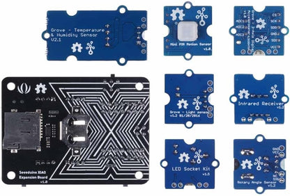 Seeed Studio XIAO Starter Kit - Todas las placas de desarrollo de la serie seeed studio XIAO soportadas, placa de expansión de la serie XIAO, 9 módulos Grove, presentado con cursos XIAO para