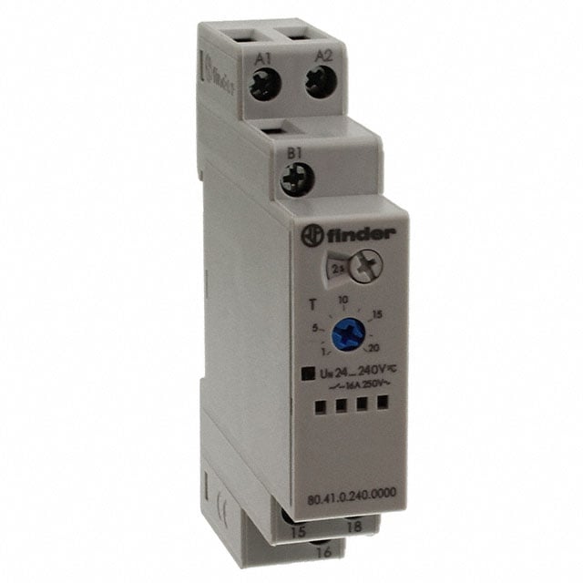 Finder Relays, Inc. 80.41.0.240.0000 80 Riel DIN Relé mecánico 0.1 seg ~ 24 h 16A a 250VCA