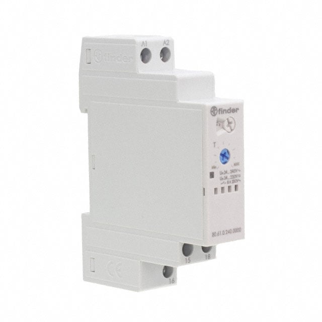 Finder Relays, Inc. 80.61.0.240.0000 80 Riel DIN Relé mecánico 0.5 seg ~ 180 seg 8A a 250VCA