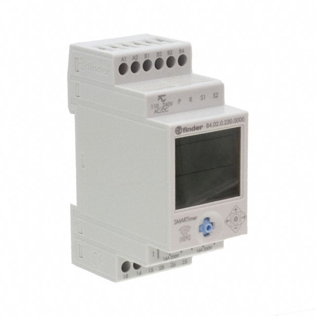 Finder Relays, Inc. 84.02.0.230.0000 84 Riel DIN Relé mecánico 0.1 seg ~ 9999 h 16A a 250VCA