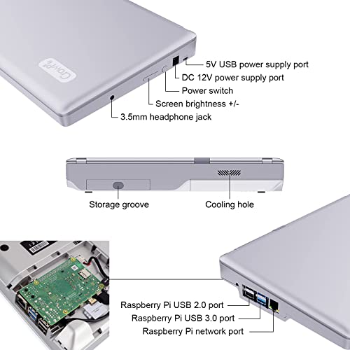 Computadora portátil de programación para Raspberry Pi, para Raspberry Pi 4, CrowPi2 programación portátil, computadora de placa única - Kit avanzado