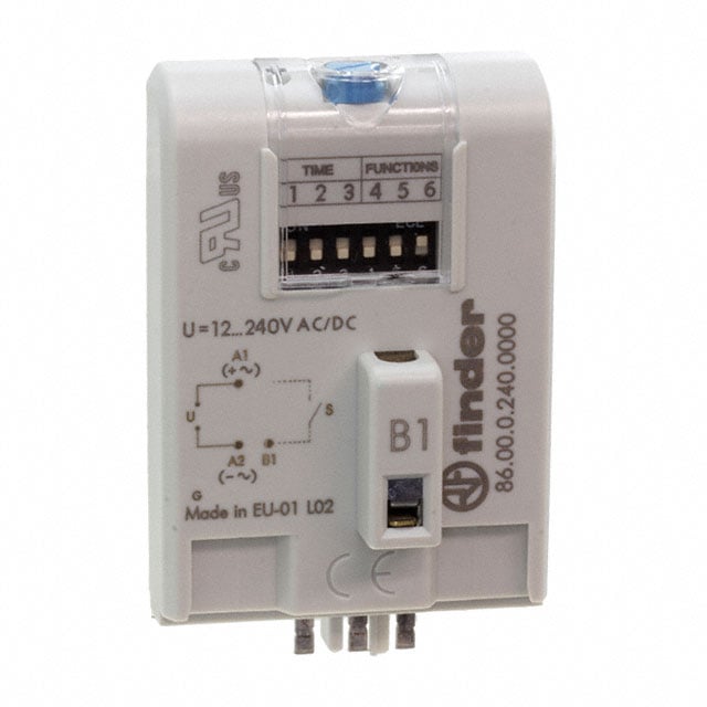 Finder Relays, Inc. 86.00.0.240.0000 86 Para enchufe Temporizador solamente, no se incluye el relé 0.05 seg ~ 100 h -