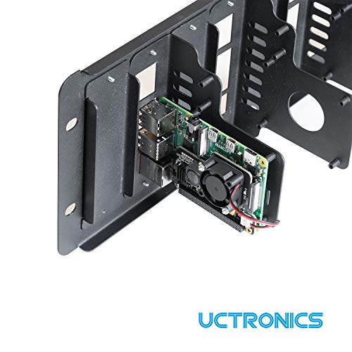 UCTRONICS para Raspberry Pi 4 PoE HAT con ventilador de enfriamiento, mini placa de expansión de alimentación a través de Ethernet para Raspberry Pi 4 B, 3 B+ y montaje en rack