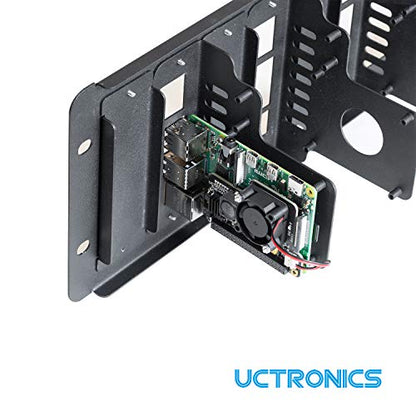 UCTRONICS para Raspberry Pi 4 PoE HAT con ventilador de enfriamiento, mini placa de expansión de alimentación a través de Ethernet para Raspberry Pi 4 B, 3 B+ y montaje en rack