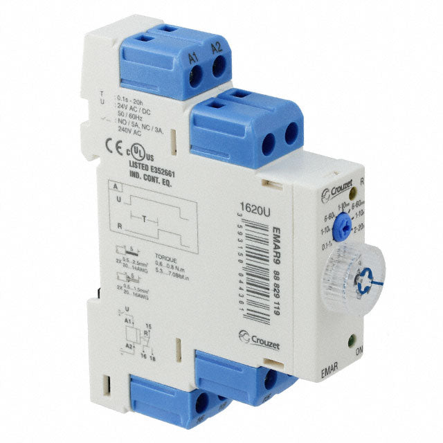 Crouzet 88829119 EMAR9 Riel DIN Relé mecánico 0.1 seg ~ 20 h 5A a 250VCA