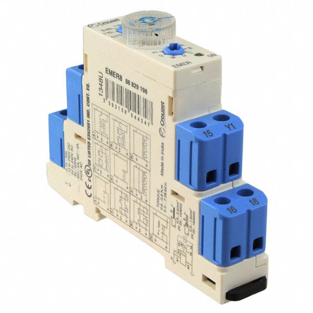 Crouzet 88829198 EMER8 Riel DIN Relé mecánico 0.1 seg ~ 20 h 5A a 250VCA