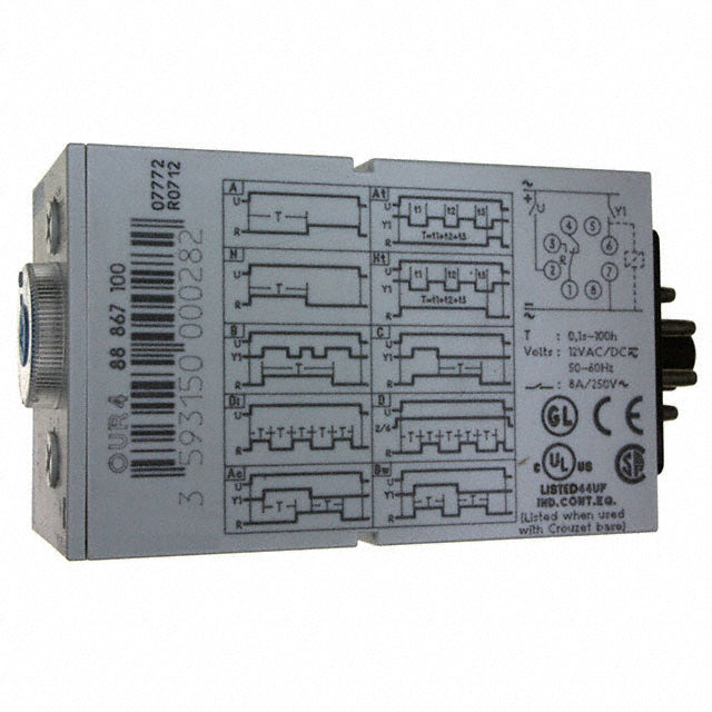 Crouzet 88867100 OUR4 Para enchufe Relé mecánico 0.1 seg ~ 100 h 10A a 250VCA