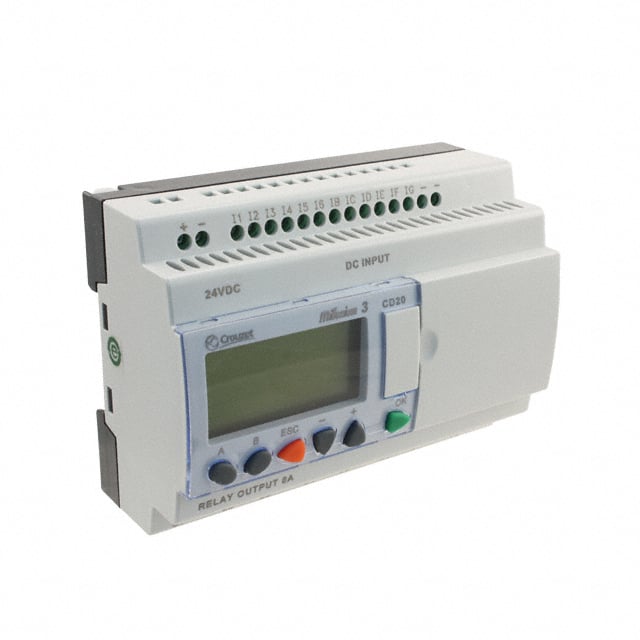 Crouzet 88970051 Millenium 3, CD20 CONTROL LOGIC 12 IN 8 OUT 24V 12 - Digital (6), Analog/Digital (6)