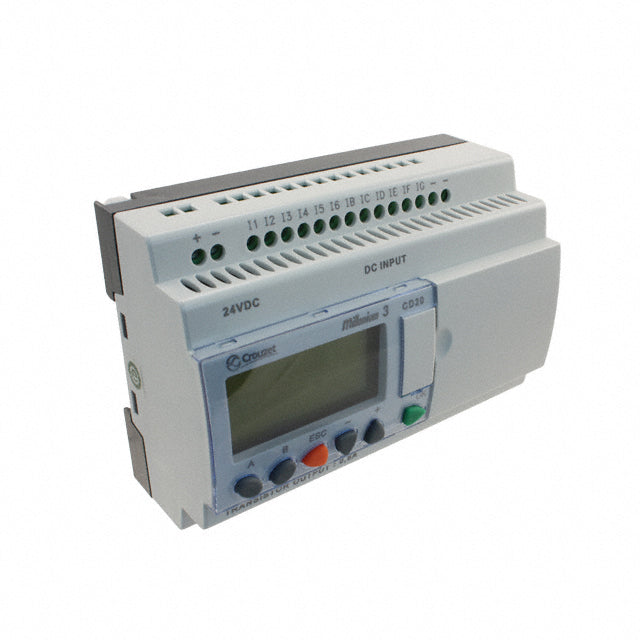 Crouzet 88970052 Millenium 3, CD20 CONTROL LOGIC 12 IN 8 OUT 24V 12 - Digital (6), Analog/Digital (6)