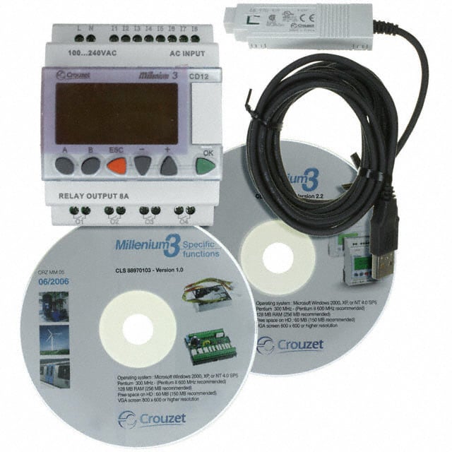 Crouzet 88970081 Millenium 3, CD12 CONTROL LOG 8 IN 4 OUT 100-240V 8 - Digital