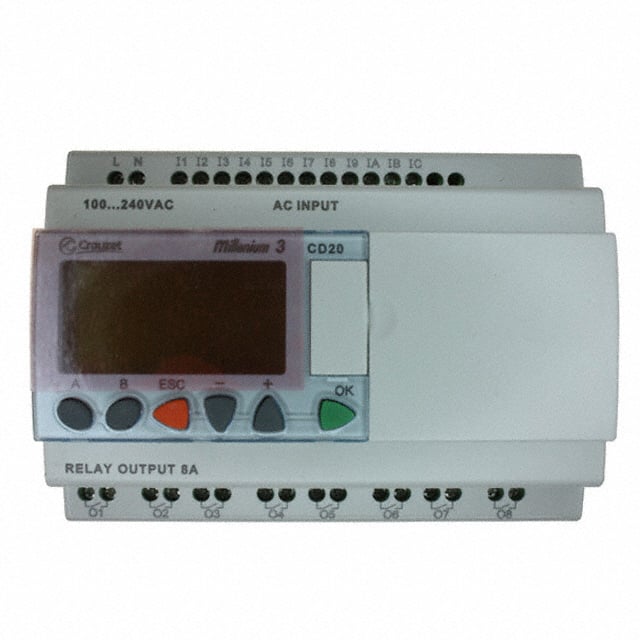 Crouzet 88970053 Millenium 3, CD20 CONTROL LOG 12 IN 8 OUT 100-240V 12 - Digital