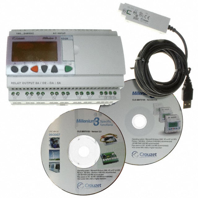 Crouzet 88970085 Millenium 3, XD26 CONTROL LOG 16 IN 10OUT 100-240V 16 - Digital
