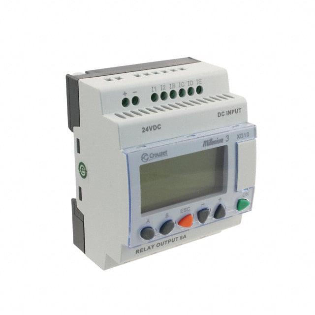 Crouzet 88970141 Millenium 3, XD10 CONTROL LOGIC 6 IN 4 OUT 24V 6 - Digital (2), Analog/Digital (4)